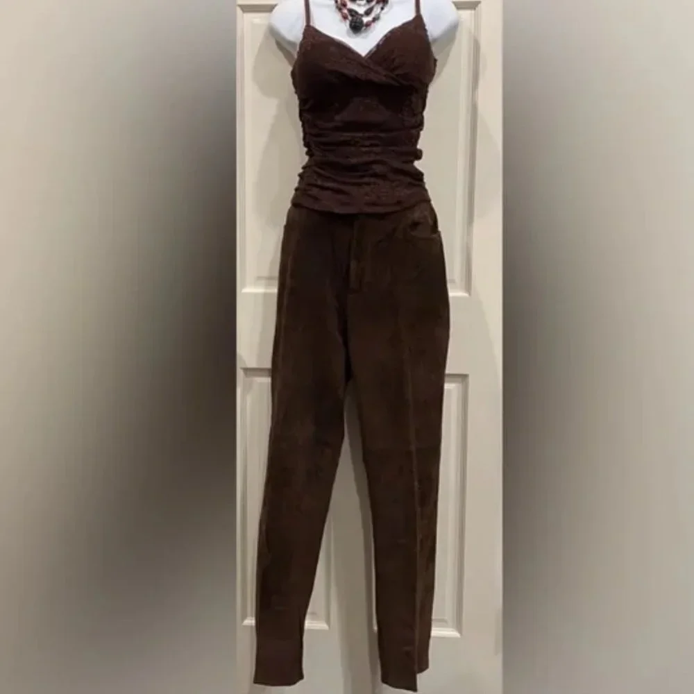 Vintage Jones NY Brown Jeans. Resembles “Suede” Cloth size 10 - Picture 13 of 14